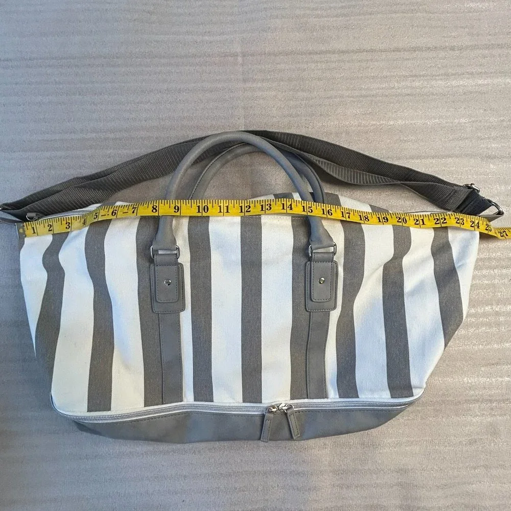 Ulta Striped Duffle Travel Bag w/Shoe Compartment